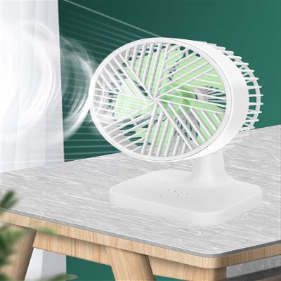 BENHAI Quiet Portable USB Desk Fan, Mini Fan 105 Rotation Angle Table Fan 3 Speeds Fan USB Fan for for Home Bed Office Outdoor Travel 4.3 X 5.5 X 9.6 INCH (Color : Green)