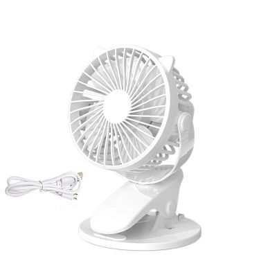 2000mAh Rechargeable USB Clip on Fan, Portable Mini Desk Fan 360 Rotation Angle 3 Speeds Table Fan USB Fan Hanging Fan for for Home Bed Office Outdoor Travel 5.1 X 4.5 X 6.7 INCH ( Color : White )