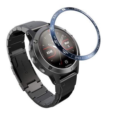 AISPORTS Bezel Styling Compatible for Garmin Fenix 5/Fenix 5 Plus Bezel Ring Adhesive Cover Anti Scratch Protection Stainless Steel Metal Bezel Loop Dial Protective Case Cover for Fenix 5/Fenix 5 Plus