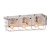 Edvivi 3-Light Caged Vanity Light, Antique White Wood Industrial Farmhouse Decor Lighting, Wall Lights Fixtures for Mirrors, Bedroom, Living Room, Hallway, Bathroom view 1