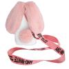MOIKY for iPod Touch 5 6 7 Rabbit Case, Plush Crossbody Cute Fluffy Bunny Ears Hairball Winter Soft TPU Case for Women Bling Rhinestone Shockproof Silicone Bumper Protection Cover - Pink White view 1