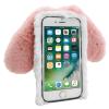 MOIKY for iPod Touch 5 6 7 Rabbit Case, Plush Crossbody Cute Fluffy Bunny Ears Hairball Winter Soft TPU Case for Women Bling Rhinestone Shockproof Silicone Bumper Protection Cover - Pink White view 4