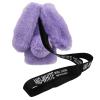 MOIKY for iPhone 12 Mini Rabbit Case, Plush Crossbody Cute Fluffy Bunny Ears Hairball Winter Soft TPU Case for Women Bling Rhinestone Shockproof Silicone Bumper Protection Cover - Purple view 1