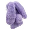 MOIKY for iPhone 12 Mini Rabbit Case, Plush Crossbody Cute Fluffy Bunny Ears Hairball Winter Soft TPU Case for Women Bling Rhinestone Shockproof Silicone Bumper Protection Cover - Purple view 4