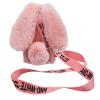 MOIKY for iPod Touch 5 6 7 Rabbit Case, Plush Crossbody Cute Fluffy Bunny Ears Hairball Winter Soft TPU Case for Women Bling Rhinestone Shockproof Silicone Bumper Protection Cover - Pink view 1