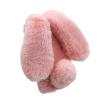 MOIKY for iPod Touch 5 6 7 Rabbit Case, Plush Crossbody Cute Fluffy Bunny Ears Hairball Winter Soft TPU Case for Women Bling Rhinestone Shockproof Silicone Bumper Protection Cover - Pink view 3
