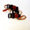Ganga Nautical 4 inch Primitive Antique Style Brass Binocular with Leather Safety Cover Who Make it More Attractive & Unique, Vintage Gifts Telescope, Ideal for Gifting view 1