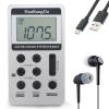 HanRongDa Portable Radio AM/FM Receiver with Excellent Reception and Stereo Sound, Pocket Radios with 58 Preset Stations, Built-in 500mAh Battery for Walking, Jogging, Mowing and Traveling HRD-103 view 1