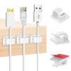 Adhesive Cable Clips White (60 PCS), Upgraded Wire Clips for Cable Management, Strong Cord Clips Wire Holders for The Wall, Under Desk, Led Strip, Electric Wires, Ethernet Cable Clips_Small view 1