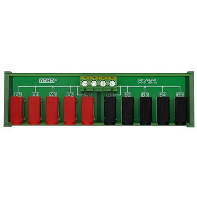 Banana Jack 2x5 Position Distribution Module, DC Power Strip Horizontal (DIN Rail Mount)