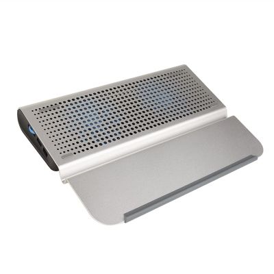 UOOD Laptop Cooling Pad - The Most Powerful Rapid Action Cooling Fan - Laptop Stand Aluminum Heat Sink Portable, Tilting Overhead Notebook Stand with Anti-Slip Mat Very Silent
