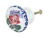 Blue Rose Polish Pottery - Roses are Red Drawer Pull - 1.25" Long - Ceramic Cabinet Knob, Decorative Hardware for Dressers, Cabinets & Furniture view 1
