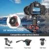 CAVIX Camera Leveler Tripod Leveling Base Tri-Wheel Head for Macro Photography Aluminum w Bubble Level 3 Axis Level with +/-5 Degree Precision Adjustment for DSLR Camera Rotator Panoramic Head LP-64 view 2