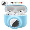 2 in 1 Protective Case Compatible with Apple Airpods Pro 2nd/1st Generation & Airtag Case Combo, Soft Silicone Protective Cover with 2 PCS Screen Protector, Shock-Proof Anti-Scratch(Blue) view 1
