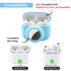 2 in 1 Protective Case Compatible with Apple Airpods Pro 2nd/1st Generation & Airtag Case Combo, Soft Silicone Protective Cover with 2 PCS Screen Protector, Shock-Proof Anti-Scratch(Blue) view 2