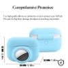 2 in 1 Protective Case Compatible with Apple Airpods Pro 2nd/1st Generation & Airtag Case Combo, Soft Silicone Protective Cover with 2 PCS Screen Protector, Shock-Proof Anti-Scratch(Blue) view 3