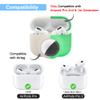 2 in 1 Protective Case Compatible with Apple Airpods Pro 2nd/1st Generation & Airtag Case Combo, Soft Silicone Protective Cover for Women Men with 2 PCS Screen Protector(Glow in Night) view 2