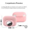 2 in 1 Protective Case Compatible with Apple Airpods Pro 2nd/1st Generation & Airtag Case Combo, Soft Silicone Protective Cover for Women Men with 2 PCS Screen Protector, Shock-Proof(Pink) view 3