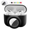2 in 1 Protective Case Compatible with Apple Airpods Pro 2nd/1st Generation & Airtag Case Combo, Soft Silicone Protective Cover for Women Men with 2 PCS Screen Protector, Shock-Proof(Black) view 1