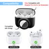 2 in 1 Protective Case Compatible with Apple Airpods Pro 2nd/1st Generation & Airtag Case Combo, Soft Silicone Protective Cover for Women Men with 2 PCS Screen Protector, Shock-Proof(Black) view 2