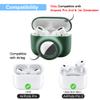 2 in 1 Protective Case Compatible with Apple Airpods Pro 2nd/1st Generation & Airtag Case Combo, Soft Silicone Protective Cover for Women Men with 2 PCS Screen Protector, Shock-Proof(Blackish Green) view 2