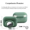 2 in 1 Protective Case Compatible with Apple Airpods Pro 2nd/1st Generation & Airtag Case Combo, Soft Silicone Protective Cover for Women Men with 2 PCS Screen Protector, Shock-Proof(Blackish Green) view 3
