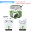 2 in 1 Protective Case Compatible with Apple Airpods Pro 2nd/1st Generation & Airtag Case Combo, Soft Silicone Protective Cover with 2 PCS Screen Protector, Shock-Proof Anti-Scratch(Emerald Green) view 2