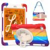 Gerutek iPad Mini 5th/4th Generation Case, 3-Layer Structure Heavy Shockproof iPad Mini 5/4 Case, iPad Mini Case 5th Generation with Rotatable Kickstand, Shoulder/Hand Strap, Colorful Red view 1