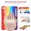 Gerutek iPad Mini 5th/4th Generation Case, 3-Layer Structure Heavy Shockproof iPad Mini 5/4 Case, iPad Mini Case 5th Generation with Rotatable Kickstand, Shoulder/Hand Strap, Colorful Red view 2