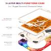 Gerutek iPad Mini 5th/4th Generation Case, 3-Layer Structure Heavy Shockproof iPad Mini 5/4 Case, iPad Mini Case 5th Generation with Rotatable Kickstand, Shoulder/Hand Strap, Colorful Red view 3