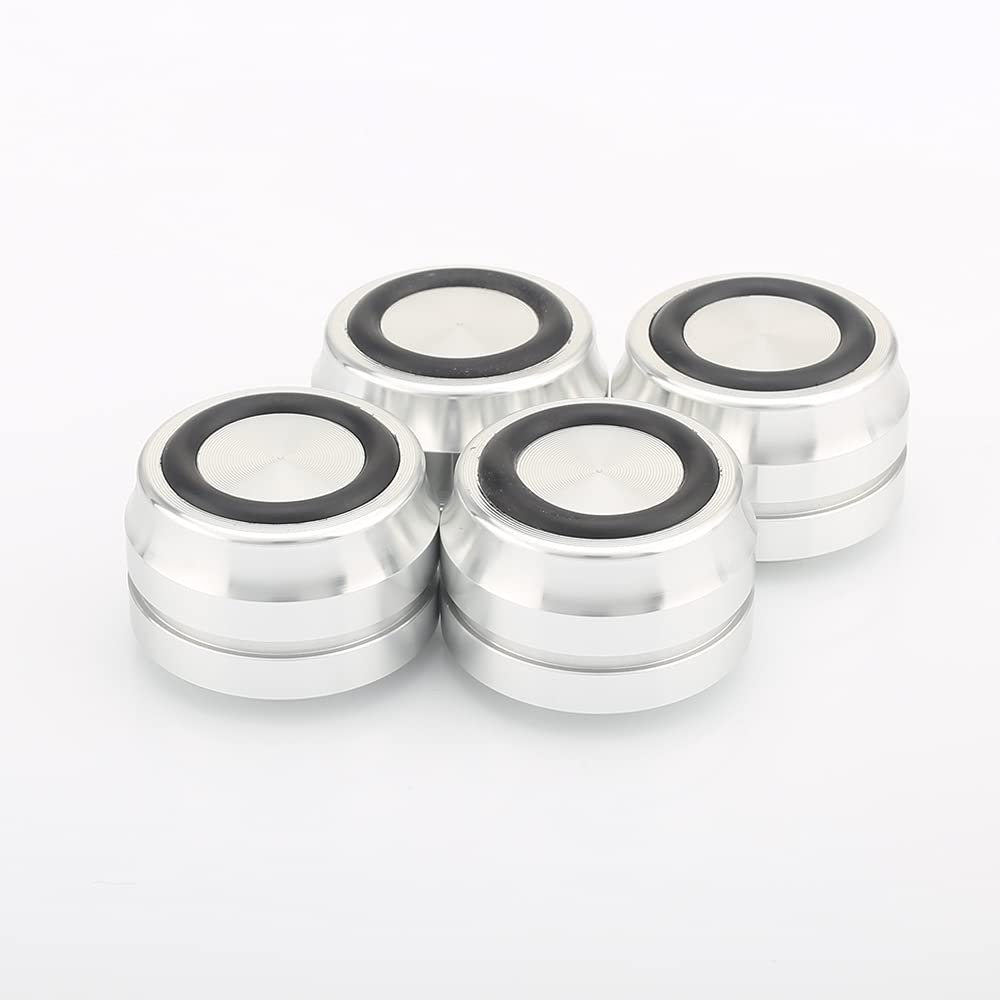 4PCS 33 22mm Feet Speaker Aluminum Alloy Amplifier Stand Spikes DISCS Turntable CD Player Computer DAC Machine Base Feet (Color : Black)