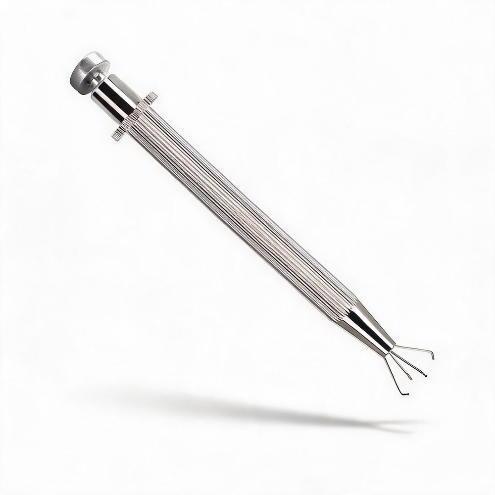 Prong Holder, Professional Jewelry Making Tool with Spring Loaded Plunger for Precise Gemstone Handling Stainless Steel 12cm