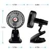 Mini silent clip-on fan rechargeable silent 4- blade stroller fan portable air-cooled 3 -speed desktop USB fan with USB output white view 3