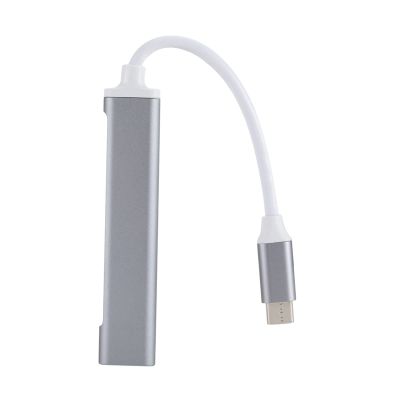 QAZWSXED LESANGBAIHUODIAN C809 Type C USB Hub 4-Port USB 3.0 Data Hub Adapter Extension Cable Splitter High Speed Cable Phone Computer Pad Portable Hub (Color : Grey)