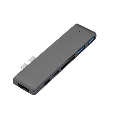 QAZWSXED LESANGBAIHUODIAN USB 3.1 Type-C Hub to HDMI Adapter 4K USB C Hub with Hub 3.0 TF SD Reader Slot PD Fit for MacBook Pro/Air (Color : Gray)