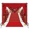 INRUI Red Curtain Stage Photography Background Red Carpet Film Stars Celebrity Party Banner Backdrop (8x6FT) view 1