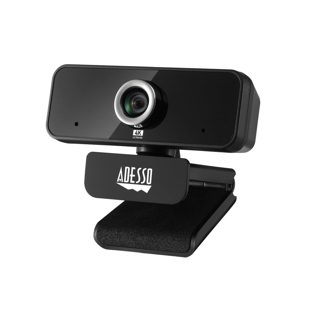 Adesso 4K HDR Ultra HD USB Webcam CyberTrack 6S Camera for PC Laptop Adjustable Angle Field of View Built-in Noise Cancellation Microphone