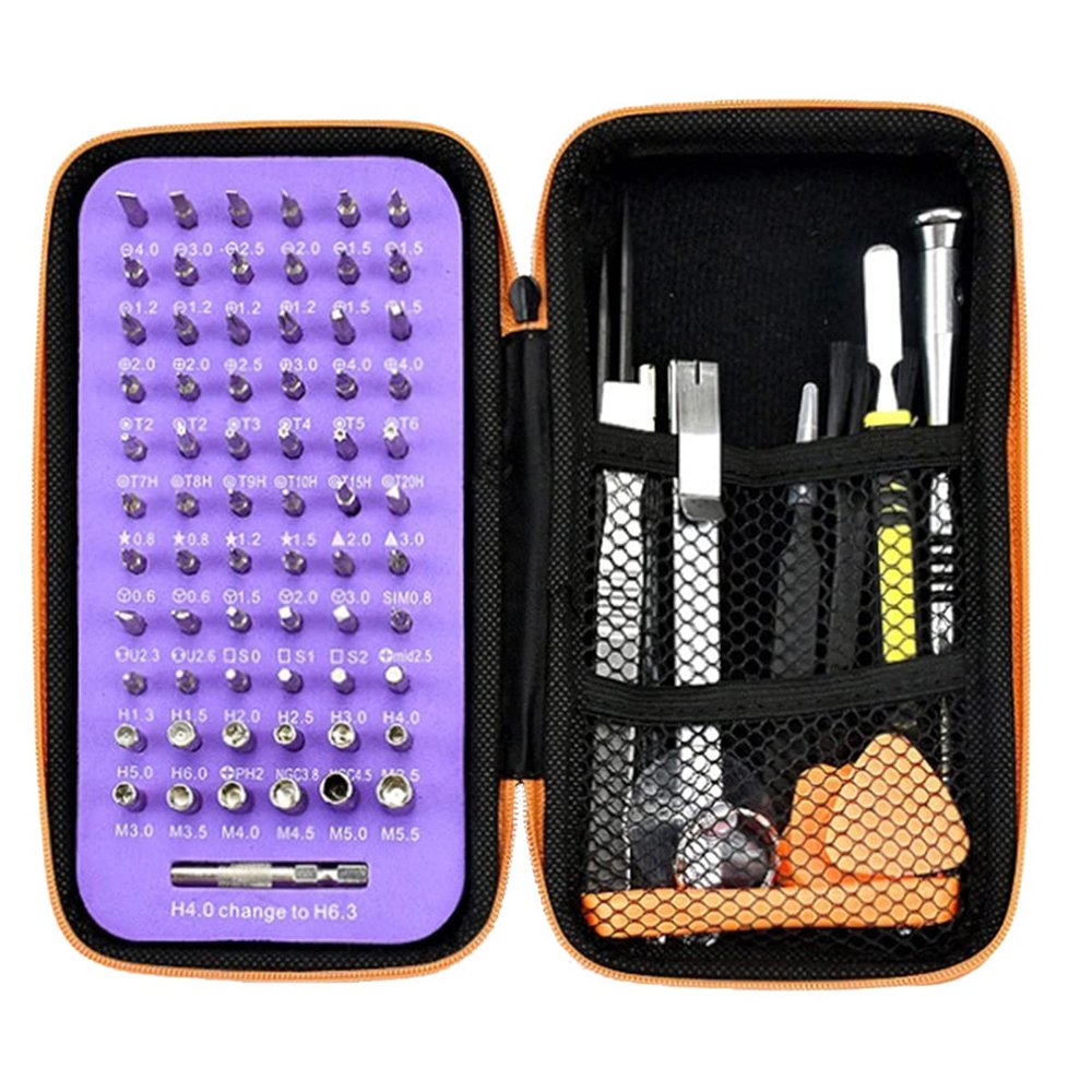 83PCS Repair Tools Kit Cell Phone Repair Screwdriver Kit Hand Tools Set Suitable for Repair of Mobile Phones or More.