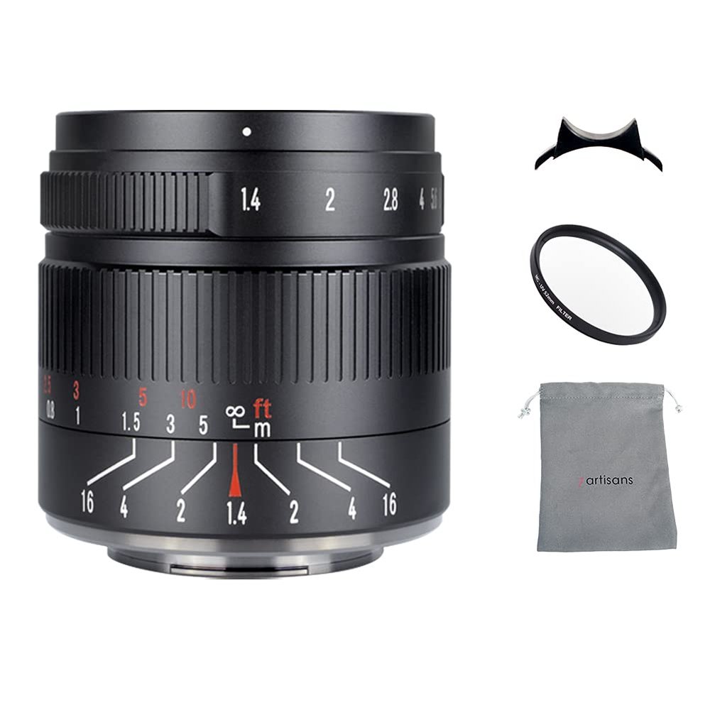 7 Artisans 55mm F1.4 II APS-C Large Aperture Manual Focus Fixed Camera Lens for Canon EOS M Mount Mirrorless Camera