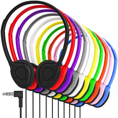 Maeline Bulk On-Ear Headphones with 3.5 mm Headphone Plug - 400 Pack - Multi