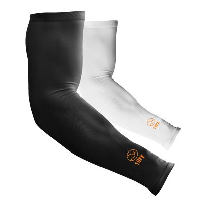 TUFF Compression Cooling Arm Sleeves - UV Protective UPF 50 Arm Sleeves for Men & Women - Sleeves to Cover Arm Tattoo for Cycling, Basketball, Football, Golf, Gym and More