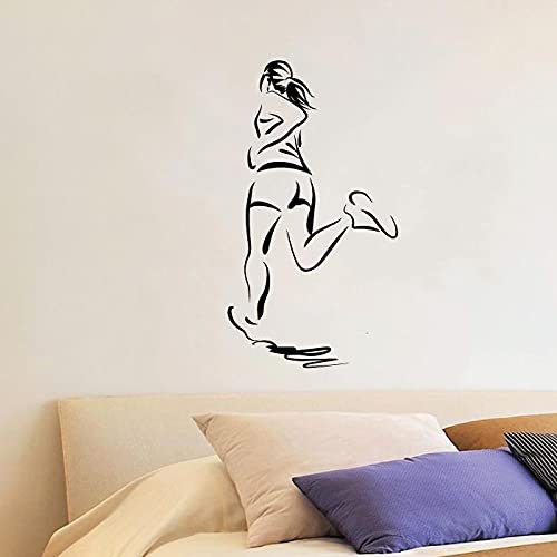 Woman Women Running Jog Quote Wall Sticker Room Vinyl Wall Art Decals Sport Activities/ Running Fitness Inspiration Training Home Gym Vinyl Stickers Motivational Wall Art Decoration Size (40x24 inch)