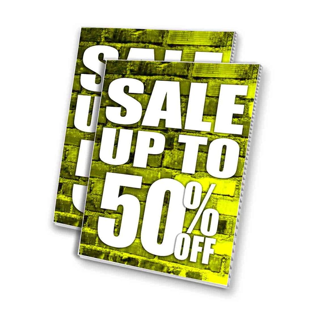 Sale Up to 50 Percent Off (24" X 36") 4mm Corrugated Plastic Panel, Graphics Applied to 1 Side (Pk of 2)