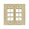 12-Port Double-Gang Wall Plate (Ivory) view 2