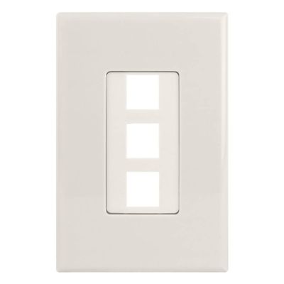 3-Port Keystone Wall Plate, Light Almond