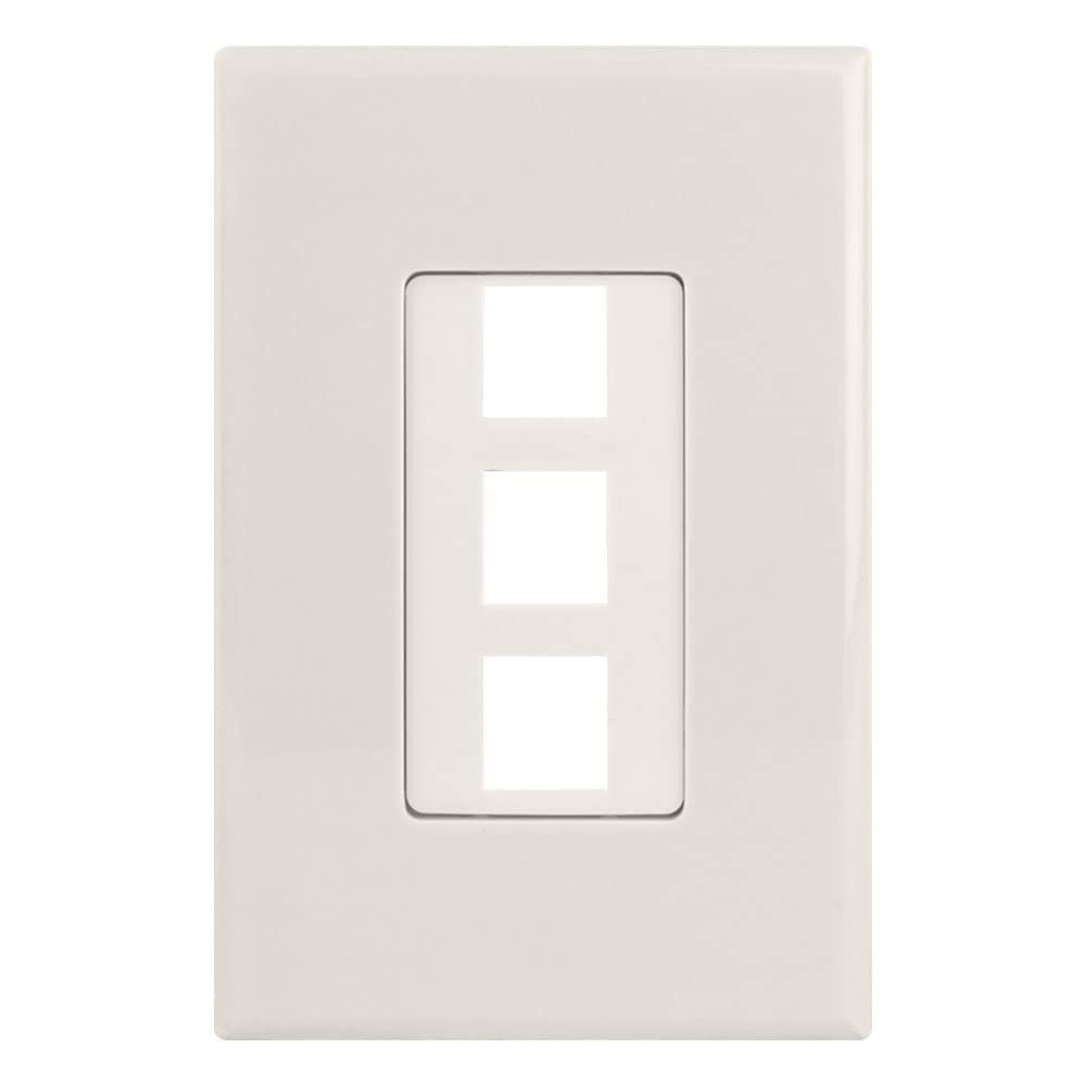 3-Port Keystone Wall Plate, Light Almond
