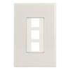 3-Port Keystone Wall Plate, Light Almond view 1