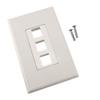 3-Port Keystone Wall Plate, Light Almond view 3