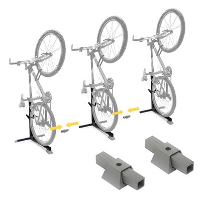 Bike Nook Bike Stand & Vertical Storage Rack with Connector - (3 Pack) - The Original Vertical Bicycle Stand for Garage, Indoor, Outdoor Storage, Bike Accessories for Small Spaces with No Drilling