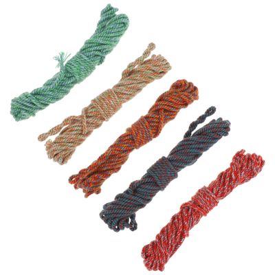 EXCEART 5pcs Colorful Cotton Thread Rope for Crafts Hand Rubbed Cotton Cord Tassels Bundles for Bracelet Making Macrame and Home Decor